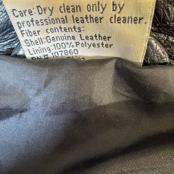 🏍️ Vintage FLIGHT PATH Black Patchwork Leather Biker Jacket 🏍️ - Picture 5 of 13